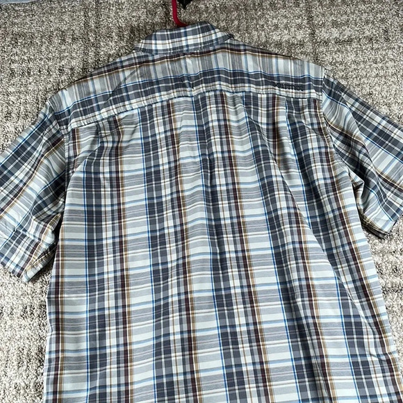 Marmot Short Sleeve Plaid Button Up Shirt Outdoor Hiking Camping Casual Summer - Picture 5 of 11